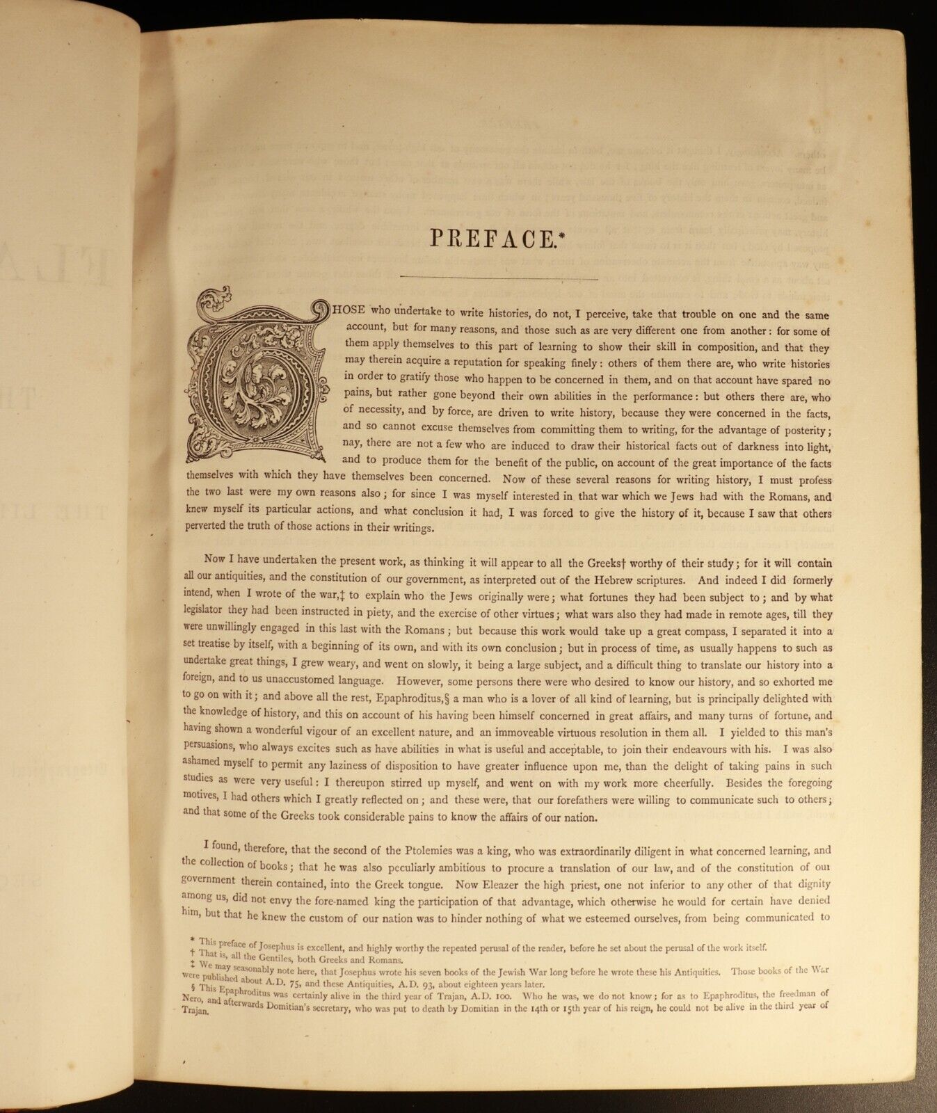 c1870 Works Of Flavius Josephus History Of The Jews Antique Jewish History Book