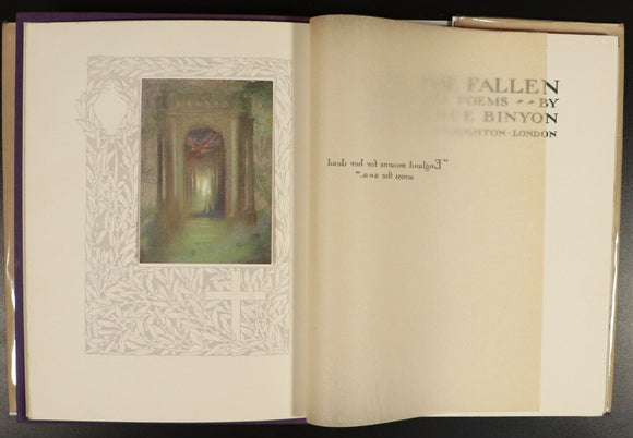 c1917 For The Fallen & Other Poems by Laurence Binyon 1st Ed Antique Poetry Book