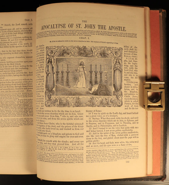 1865 The Pictorial Catholic Bible by Rev Dr Cullen Antiquarian Leather Bible