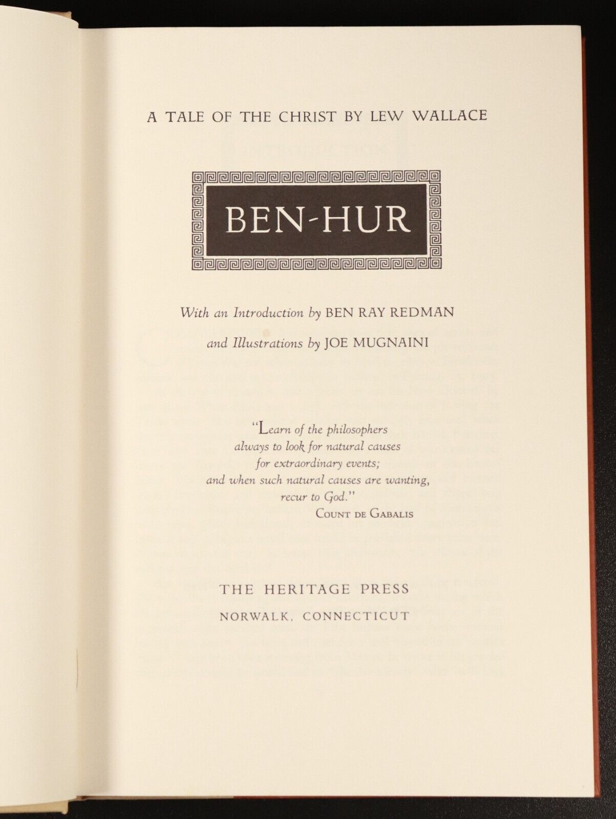 1960 Ben Hur Tale Of Christ by Lew Wallace Heritage Press Fiction Book w/Sleeve