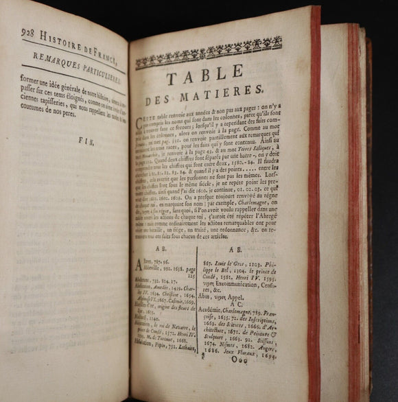 c1751 L'Histoire De France Abrege Chronologique Antiquarian French History Book