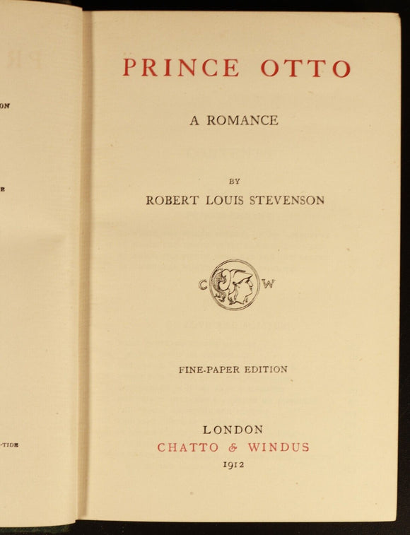 1910 2vol Prince Otto & Across Plains by R.L. Stevenson Antique Literature Books