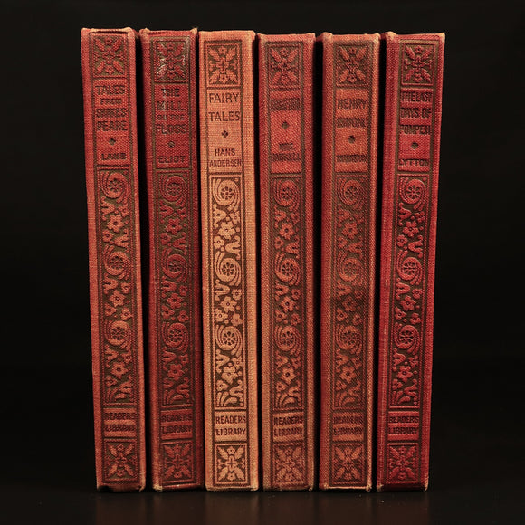 6 Volume Antique Book Collection c1920's Last Days Of Pompeii Lytton Eliot etc