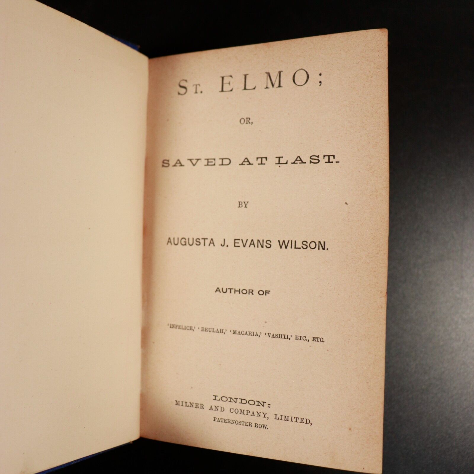 c1890 St Elmo Saved At Last by Augusta J. Evans Wilson American Fiction Book