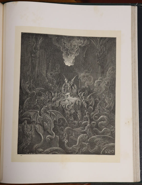 c1880 Milton's Paradise Lost: Gustave Dore Antiquarian Book Illustrated Cloth