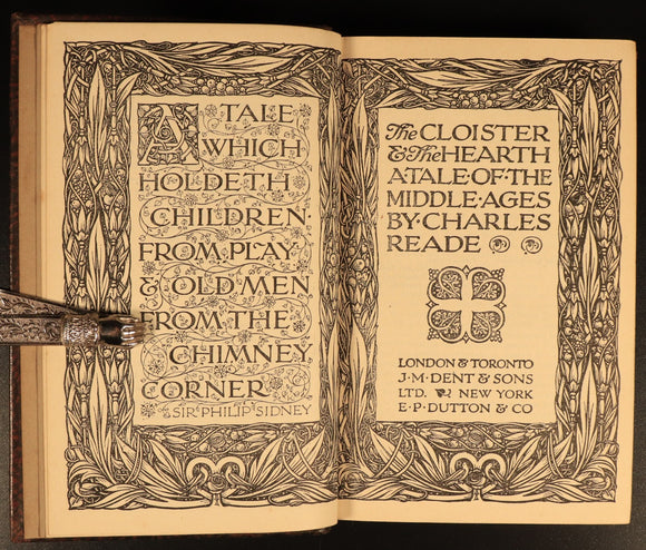 1919 Cloister & The Hearth by Charles Reade Antique Fiction Book Everyman's