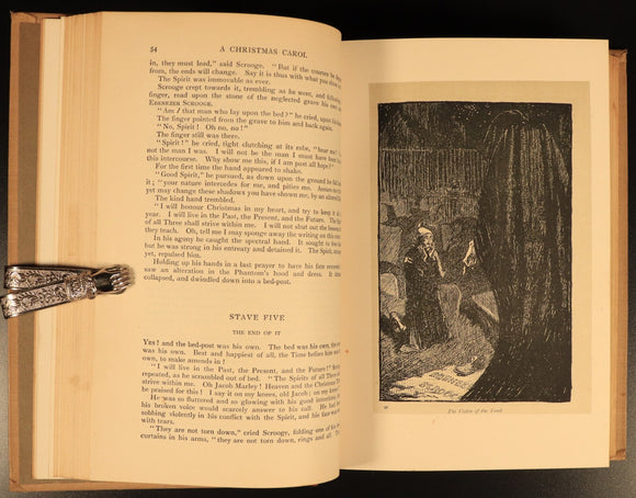 1912 Christmas Books by Charles Dickens Antique Fiction Book Gresham V10