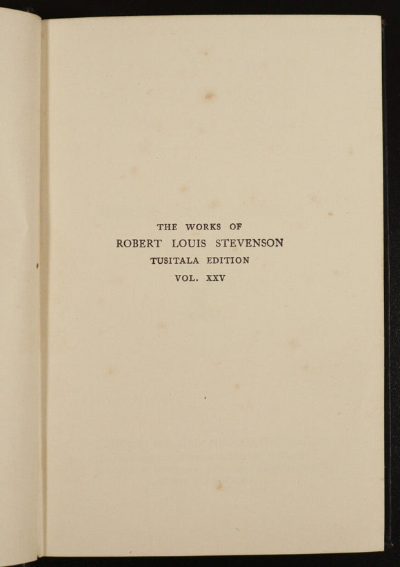 1925 Virginibus Puerisque Robert Louis Stevenson Antique Scottish Fiction Book