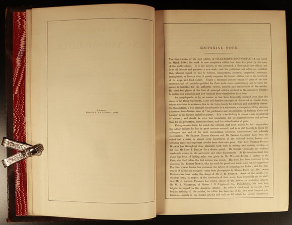1895 Chambers's Encyclopaedia Vol. X Antique History Book With Maps Leather