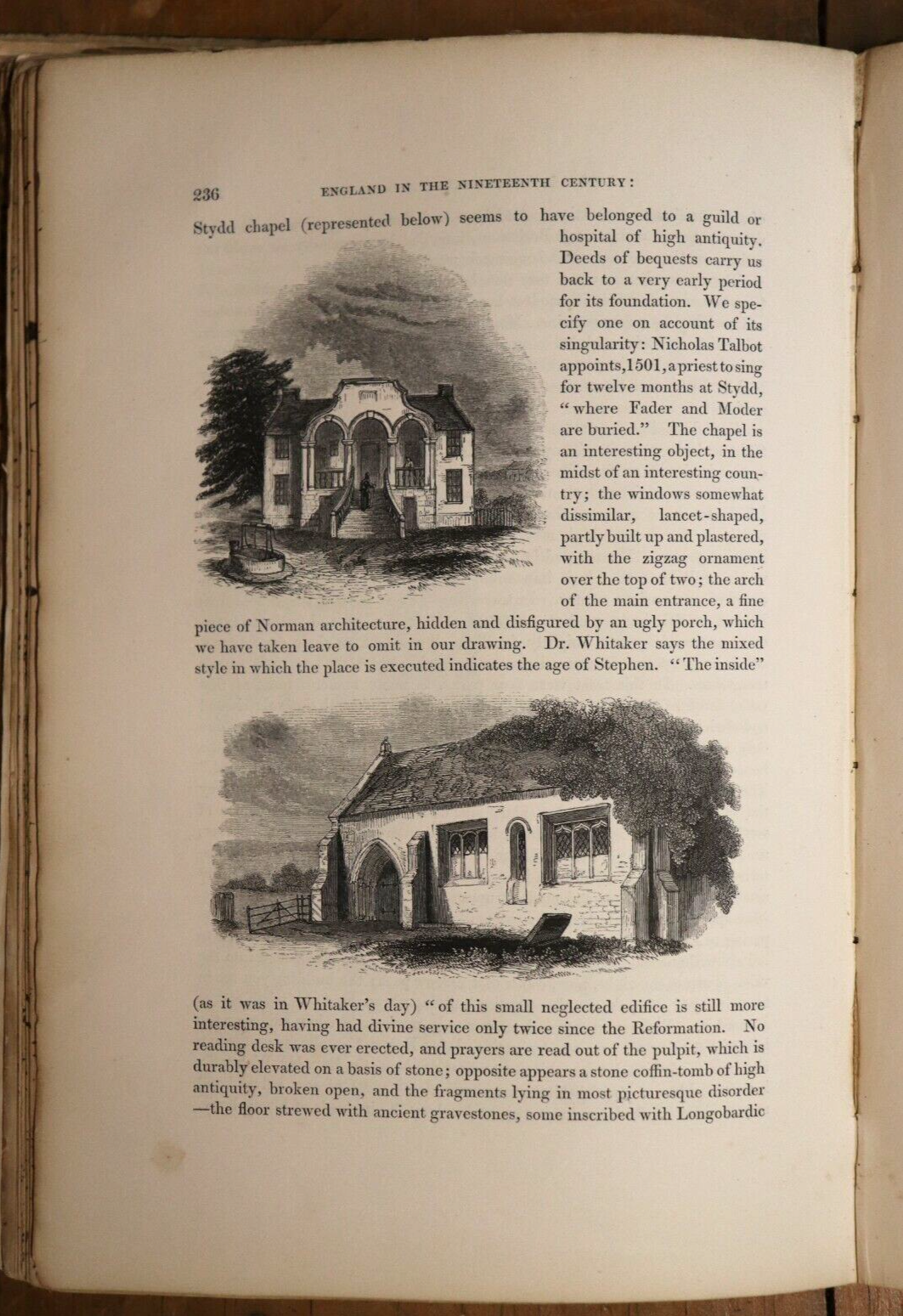 1842 An Illustrated Itinerary Of The County Of Lancaster Antique History Book