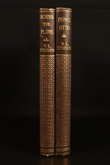 1910 2vol Prince Otto & Across Plains by R.L. Stevenson Antique Literature Books - 0