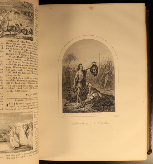 1865 The Pictorial Catholic Bible by Rev Dr Cullen Antiquarian Leather Bible