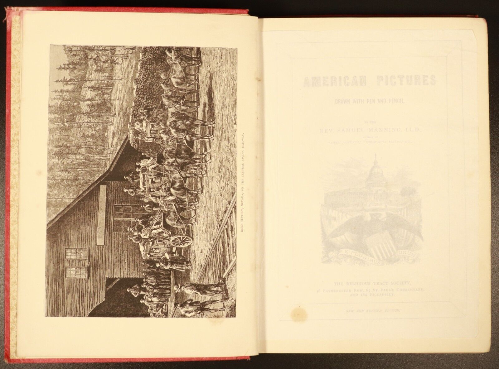 c1885 American Pictures In Pen & Pencil Antique Picturesque Book Samuel Manning