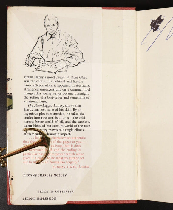 1958 The Four-Legged Lottery by Frank Hardy Australian Fiction Book w/DJ