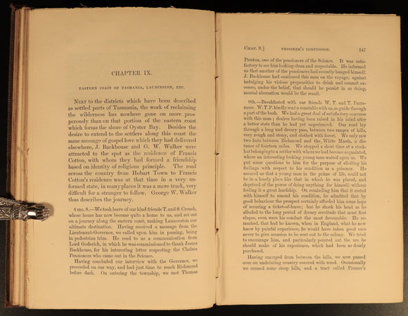 1862 Life Of George W. Walker of Hobart Town Antiquarian Australian History Book