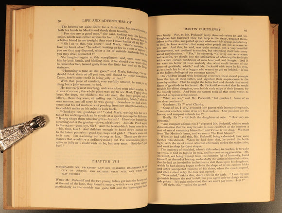 1912 Martin Chuzzlewit by Charles Dickens Antique Fiction Book Gresham V7