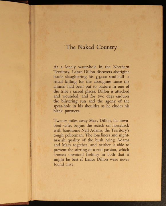 1960 The Naked Country by Michael East Vintage Australian Fiction Book 1st Ed