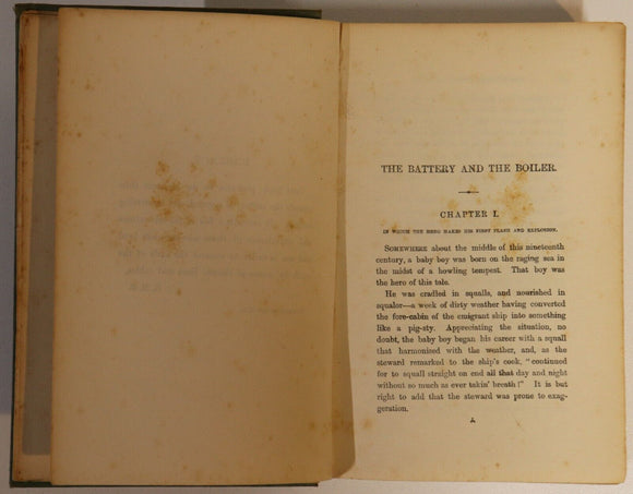 c1910 The Battery & The Boiler by R.M. Ballantyne Antique Adventure Fiction Book