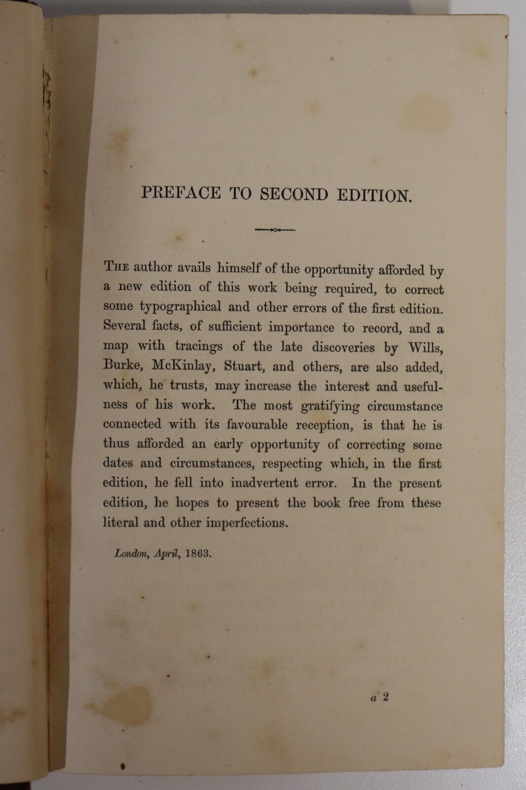 1863 Reminiscences Of Residence in NSW & VIC Australian History Antique Book