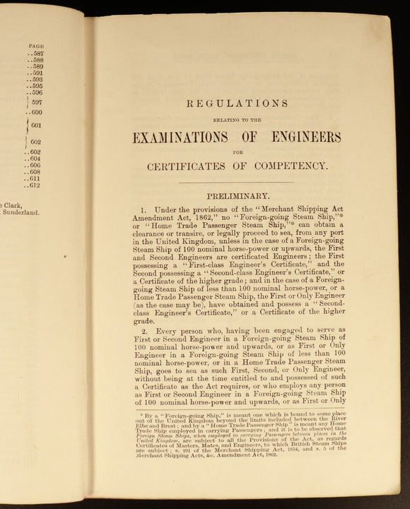 1891 Reed's Engineers Handbook Marine Board WH Thorn Antique Engineering Book