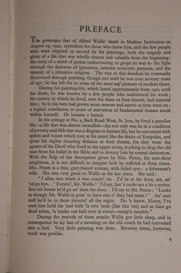 1949 Alfred Wallis Primitive by Sven Berlin English Artist Biography Book