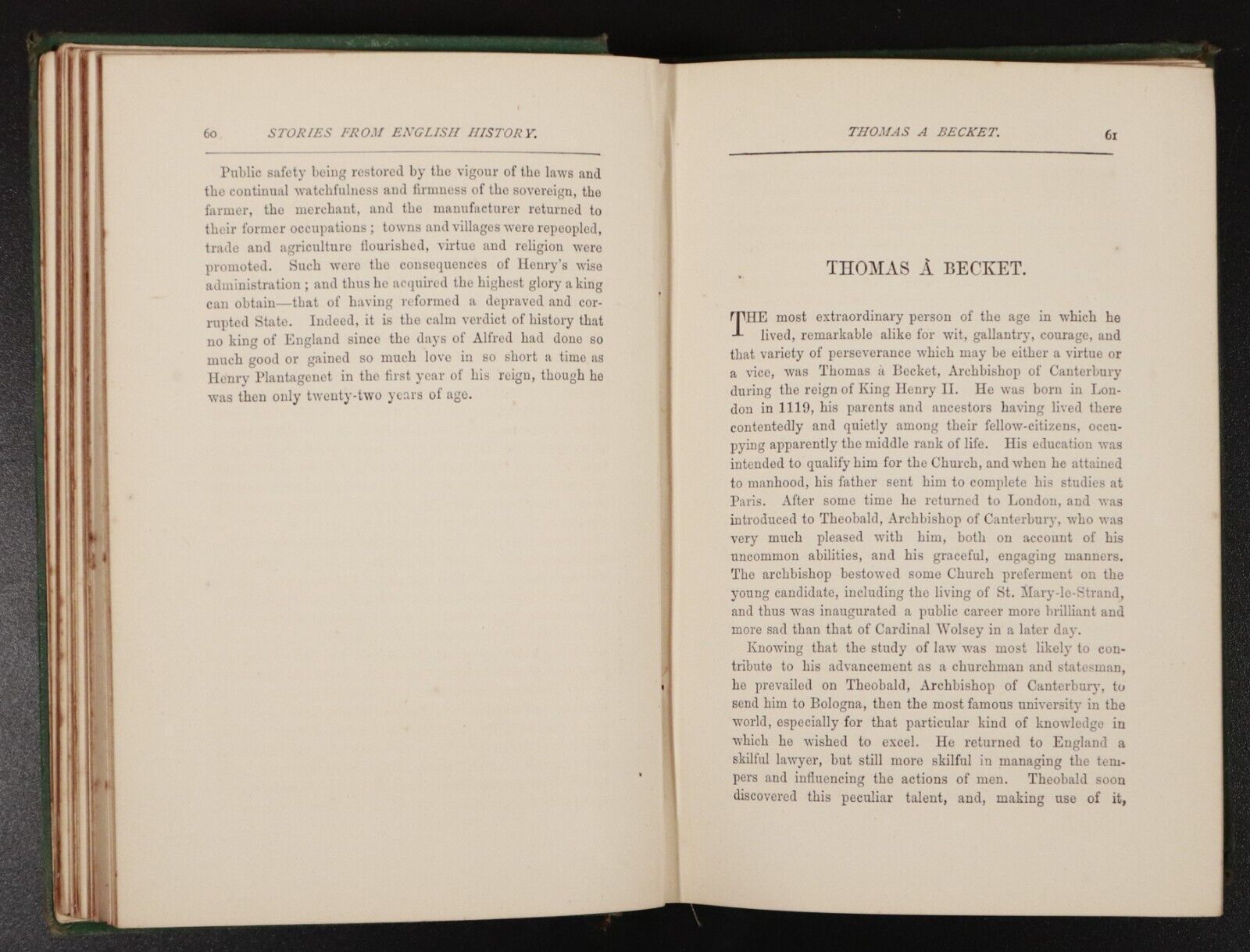 1872 Stories From English History During The Middle Ages Antique History Book