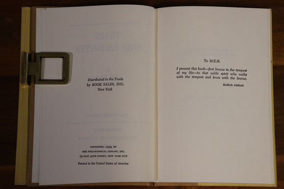 1949 Tears & Laughter by Kahlil Gibran Vintage Literature Philosophy Book