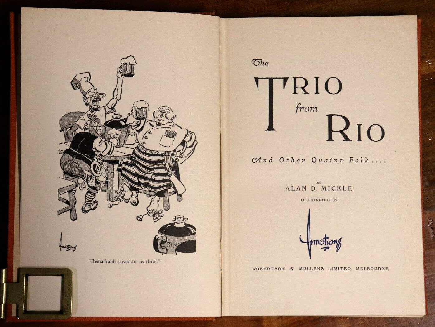 1942 The Trio From Rio by A. Mickle 1st Edition Antique Australian Fiction Book - 0