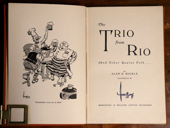 1942 The Trio From Rio by A. Mickle 1st Edition Antique Australian Fiction Book