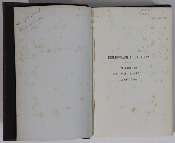 1886 Bibliographia Liturgica by W.H.I. Weale Theology Religious Reference Book