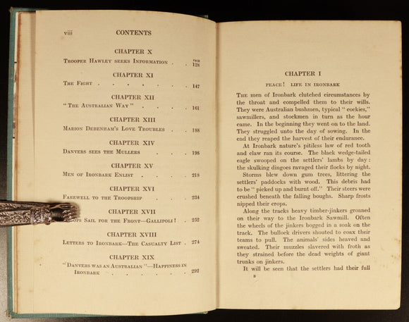 1916 Coo-oo-ee by John Butler Cooper Antique Australian Fiction Book Anzac WW1