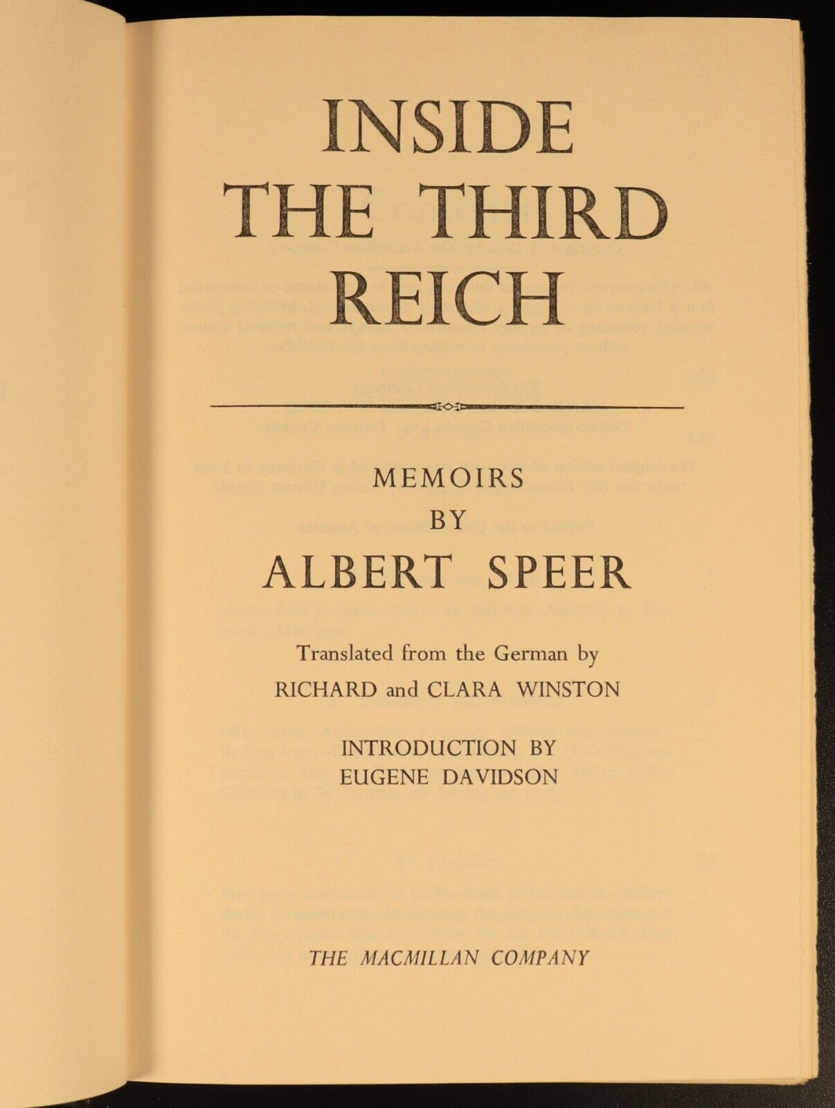 Inside The Third Reich by Albert Speer 1970 German Military History Book WW2