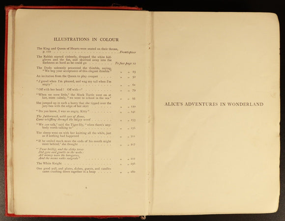 1911 Alice's Adventures In Wonderland L Carroll & J Tenniel Antique Fiction Book