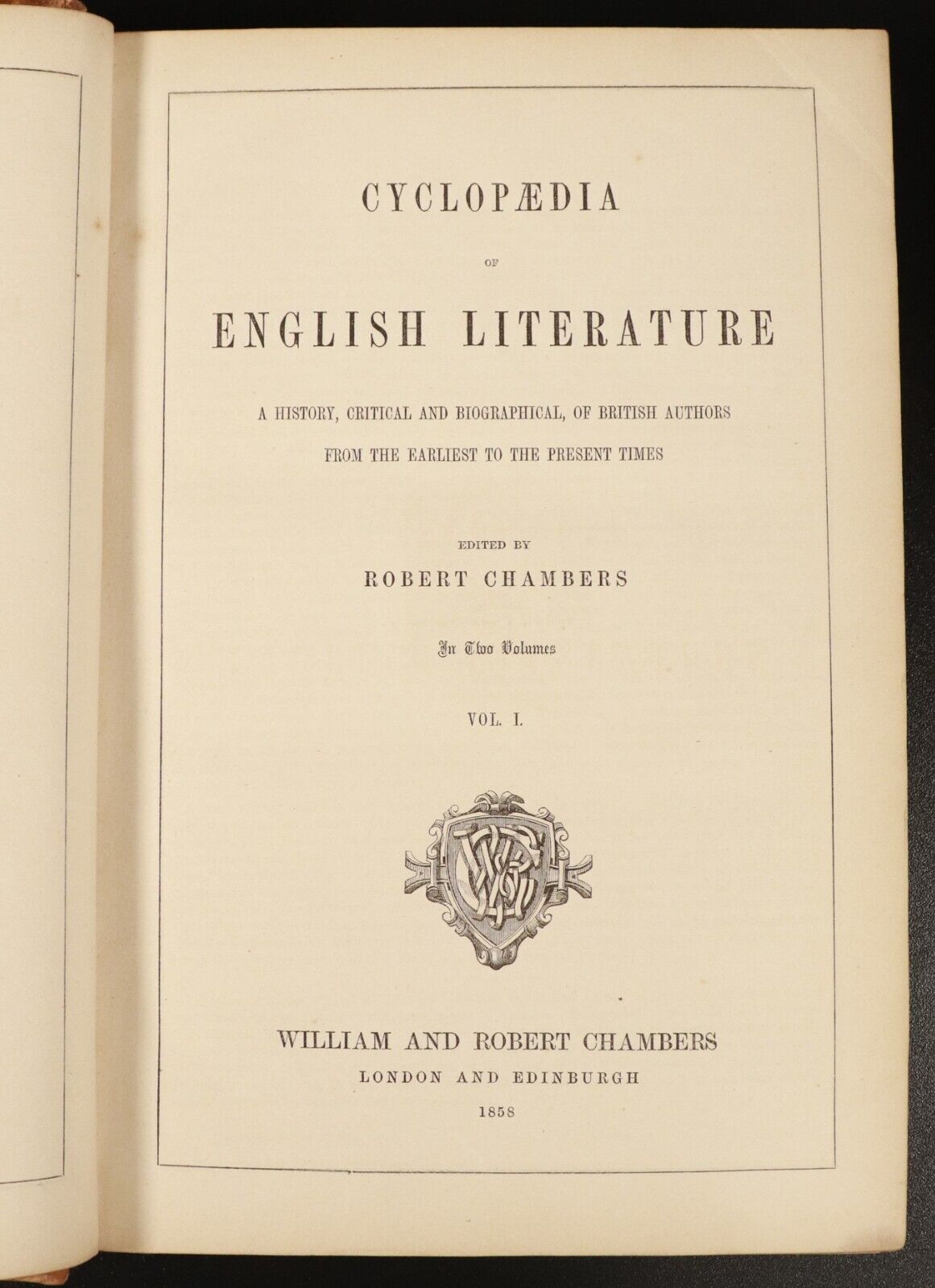 1858 2vol Cyclopaedia Of English Literature Antiquarian Leather Book Set