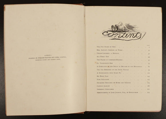c1895 Some Essays Of Elia by Charles Lamb Antique British Literature Book