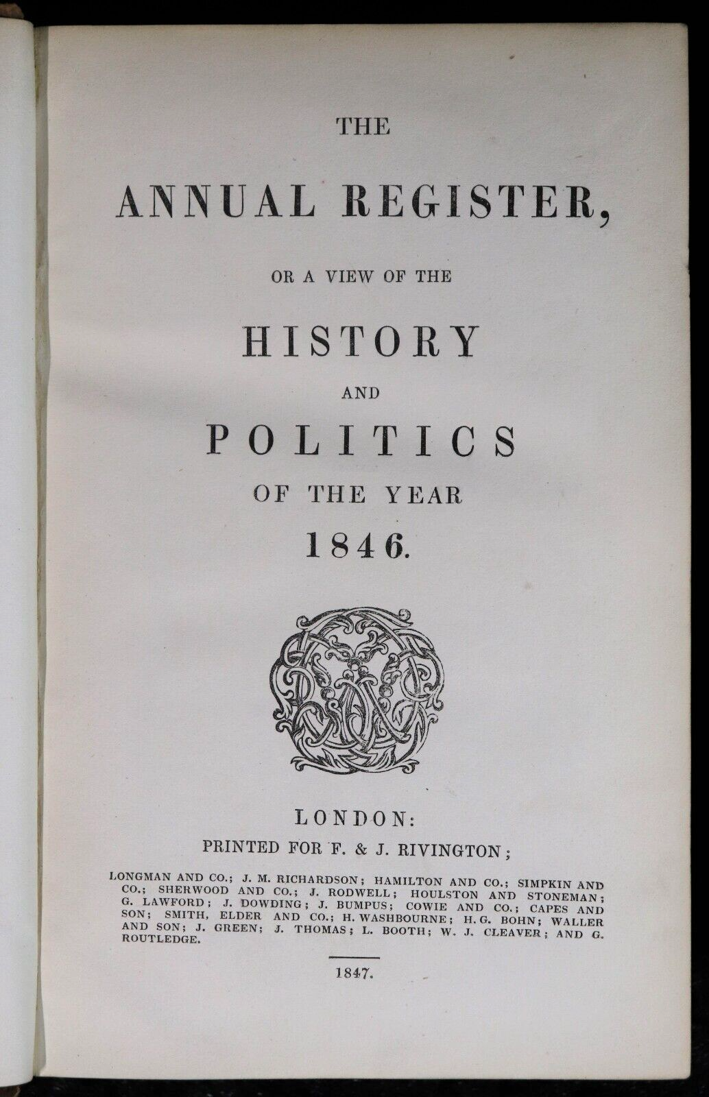 1847 The Annual Register For The Year 1846 Antiquarian Reference History Book