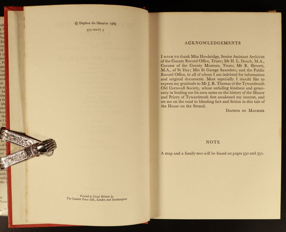 1969 House On The Strand by Daphne Du Maurier Vintage 1st Edition Fiction Book