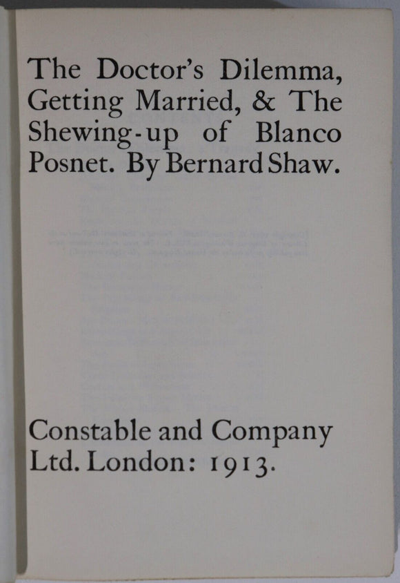c1920 6vol Collected Works Of Bernard Shaw Literature Book Collection