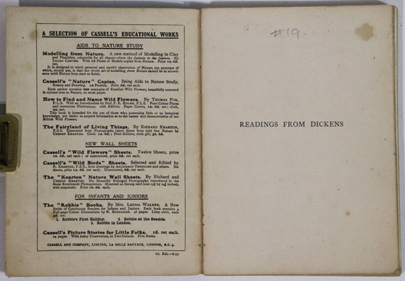 c1910 Readings From Dickens by Charles Dickens Antique British History Book