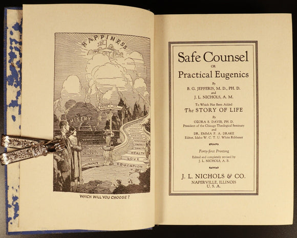 1934 Practical Eugenics by BG Jefferis & JL Nichols Antique Social Science Book