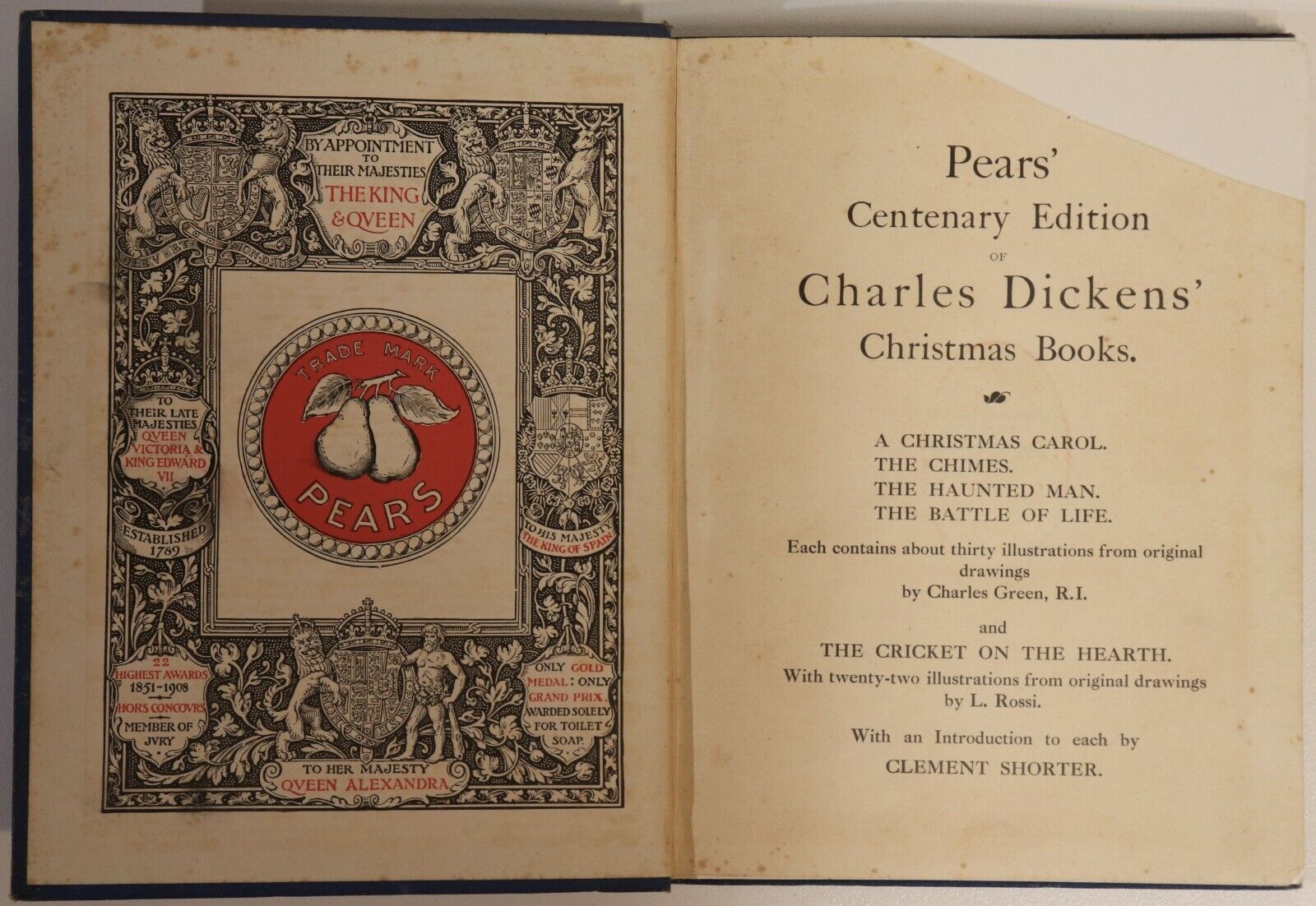 c1912 The Chimes by Charles Dickens Antique British Fiction Literature Book - 0