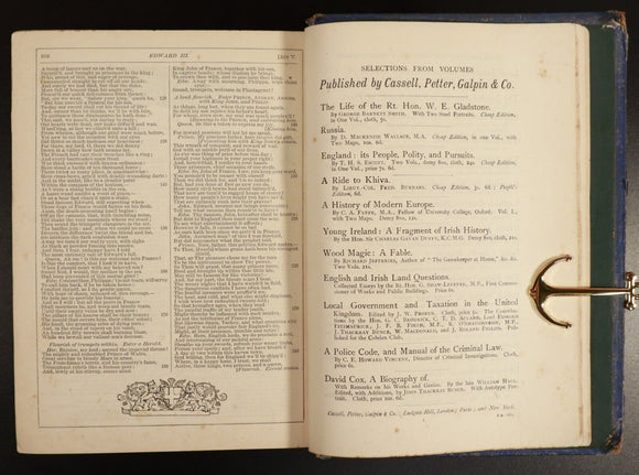 c1885 The Leopold Shakspere Illustrated: Cassell Antiquarian Literature Book