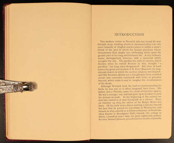 c1920 The Religio-Medici by Thomas Browne Antique British Philosophy Book