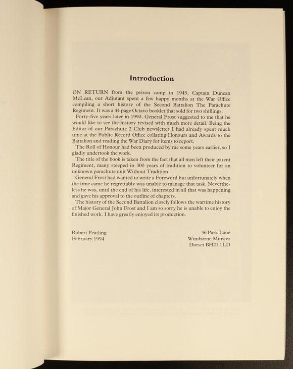 1994 Without Tradition 2 Para 1941-45 by R. Peatling Military History Book WW2