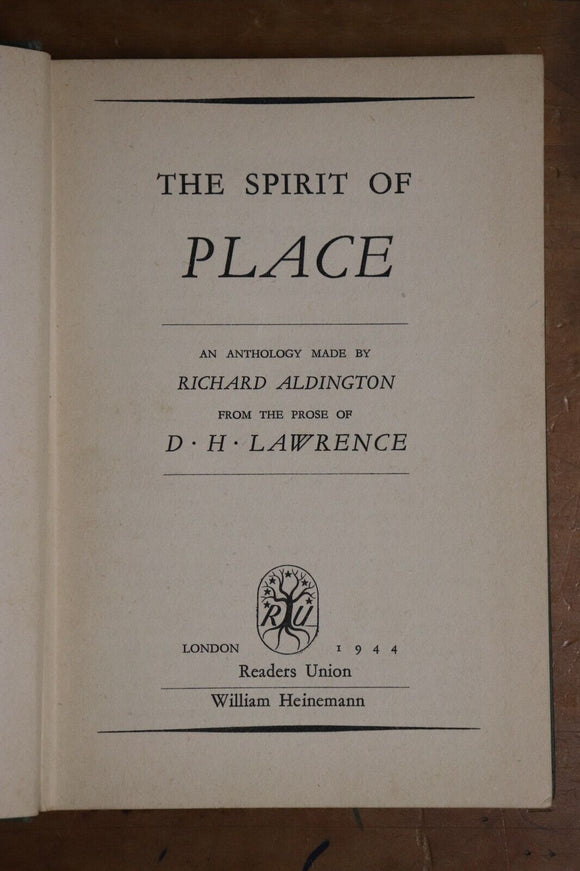 1944 The Spirit Of Place: Prose Of D.H. Lawrence Vintage British Literature Book