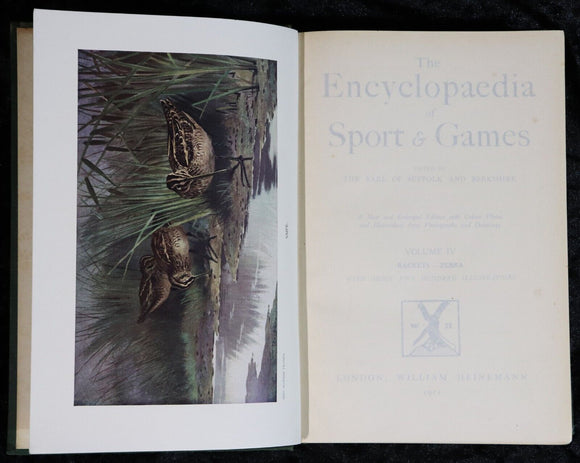 1911 4vol The Encyclopaedia Of Sport & Games Antique Book Set