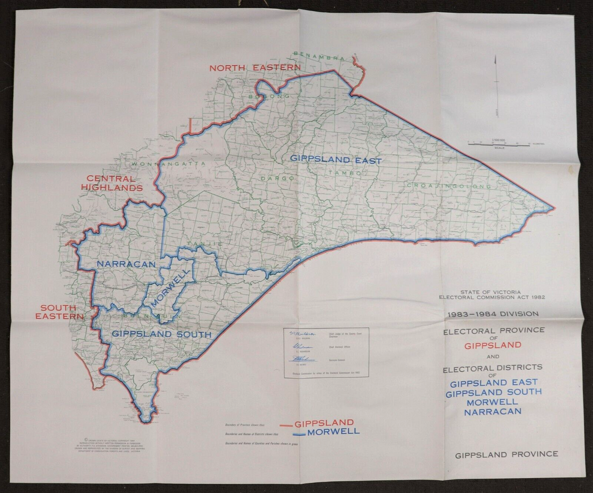 1984 Victorian Electoral Commission District Maps Australian Political ...