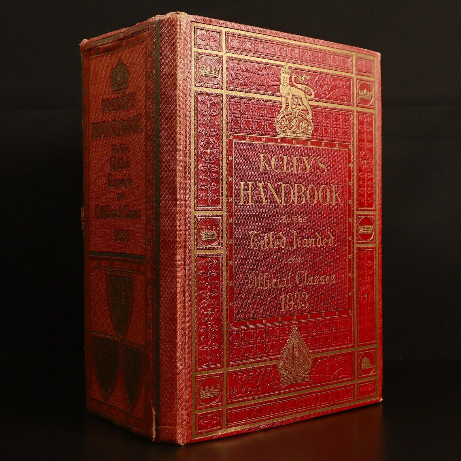 1933 Kellys Handbook Titled Landed Official Classes Antique British History Book