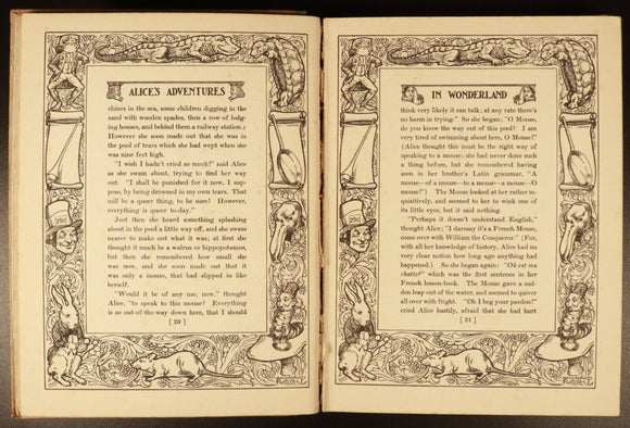 c1930 Alice's Adventures In Wonderland Antique Children's Book Bessie Pease Ed.