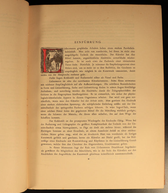 1923 Max Liebermann: Sein graphisches Werk Antique German Art Book G. Scheifler